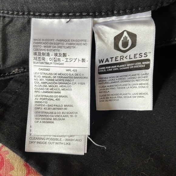 LEVIS Size 14 Long  32"Wx 42"L Dark Black Denim Stretch 5-Pkt MidRise $89 NEW - Picture 16 of 16